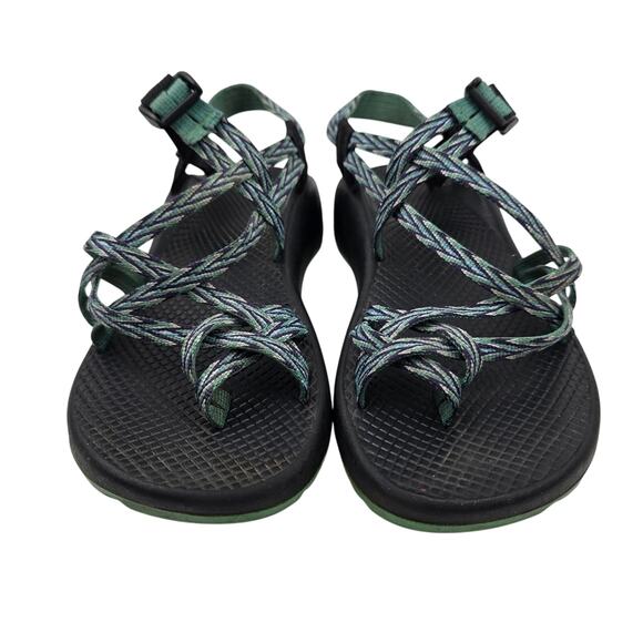Chaco ZX/2 Sandals Womens 8 Blue Green Black Strappy - Picture 3 of 9